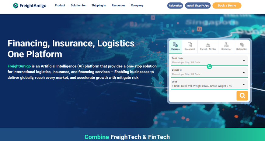 FreightAmigo AI Logistics Platform China to Singapore