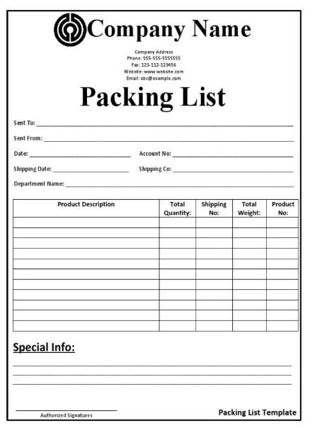 packing list demo