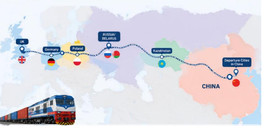rail freight china to uk route