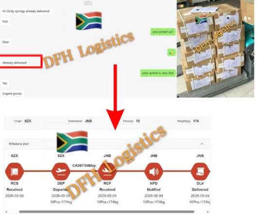 shipping from china to south africa