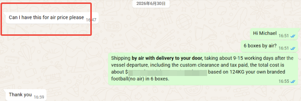 Shipping Footballs from China to the UK